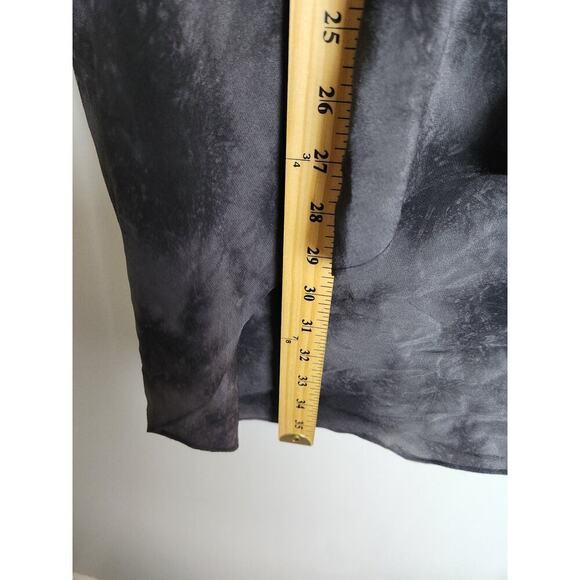 Eileen Fisher Silk Tunic black/gray Watercolor oversized sz M Lagenlook artsy - Picture 7 of 8